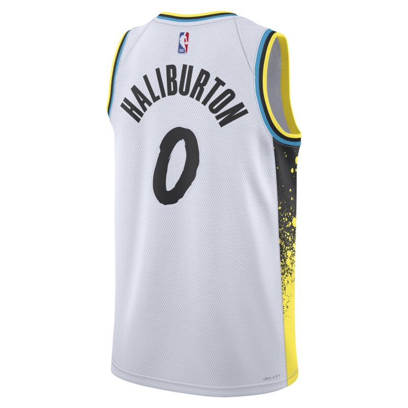 Tyrese Haliburton Indiana Pacers Unisex 2024/25 Swingman Player Jersey - City Edition - White - Image 3