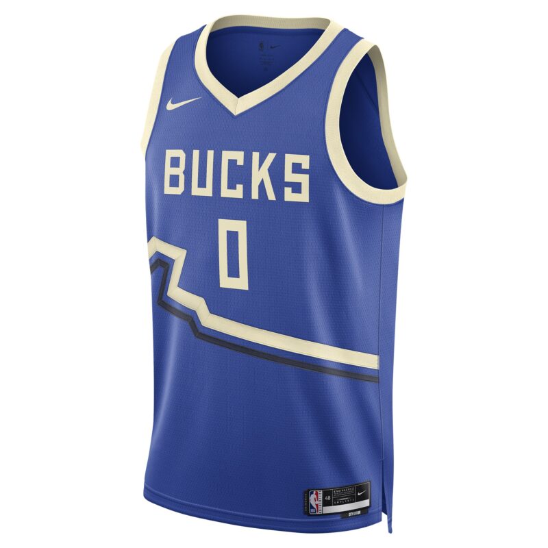 Damian Lillard Milwaukee Bucks Unisex 2024/25 Swingman Player Jersey - City Edition - Royal - Image 2
