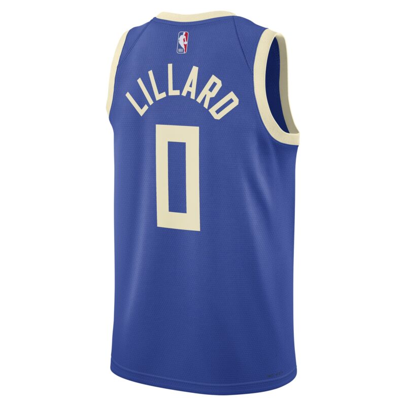 Damian Lillard Milwaukee Bucks Unisex 2024/25 Swingman Player Jersey - City Edition - Royal - Image 3