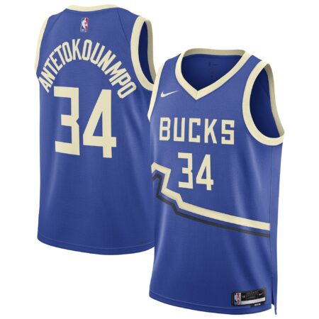 Giannis Antetokounmpo Milwaukee Bucks Unisex 2024/25 Swingman Player Jersey - City Edition - Royal