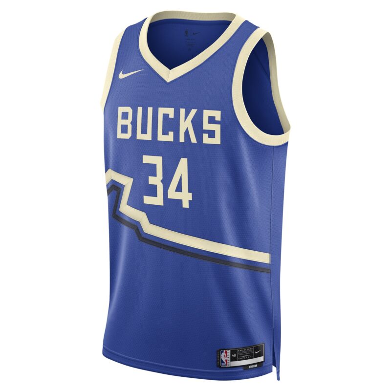 Giannis Antetokounmpo Milwaukee Bucks Unisex 2024/25 Swingman Player Jersey - City Edition - Royal - Image 2