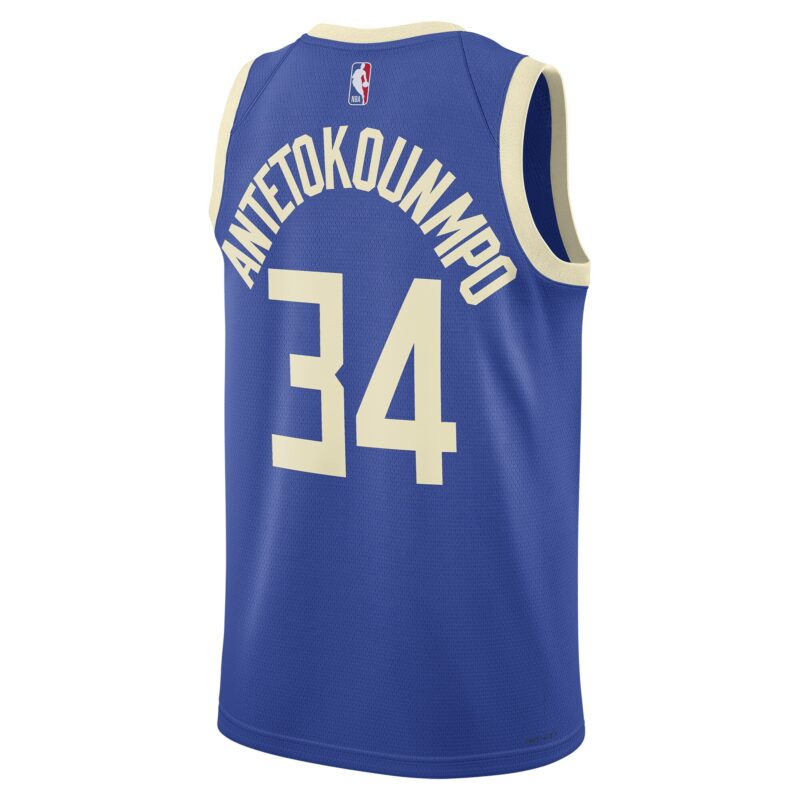 Giannis Antetokounmpo Milwaukee Bucks Unisex 2024/25 Swingman Player Jersey - City Edition - Royal - Image 3