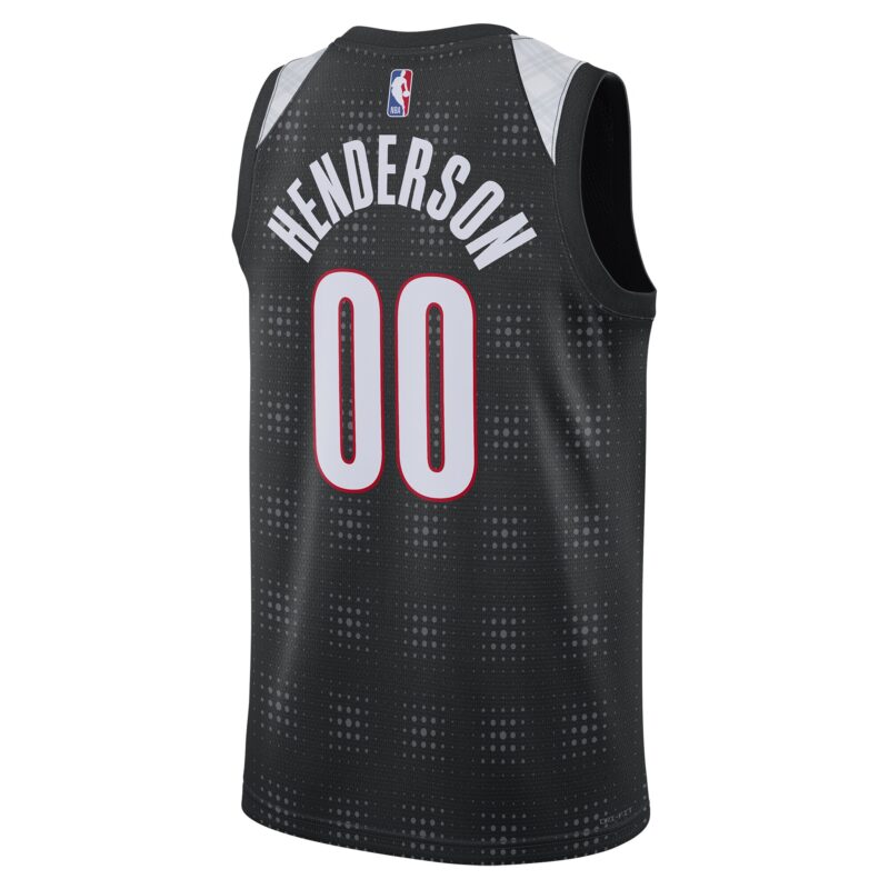 Scoot Henderson Portland Trail Blazers Unisex 2024/25 Swingman Player Jersey - City Edition - Black - Image 3
