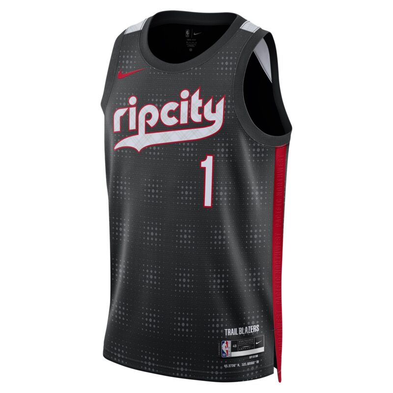 Anfernee Simons Portland Trail Blazers Unisex 2024/25 Swingman Player Jersey - City Edition - Black - Image 2