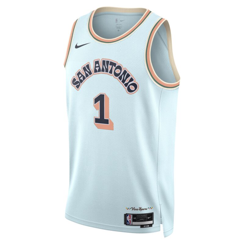 Victor Wembanyama San Antonio Spurs Unisex 2024/25 Swingman Player Jersey - City Edition - Light Blue - Image 2