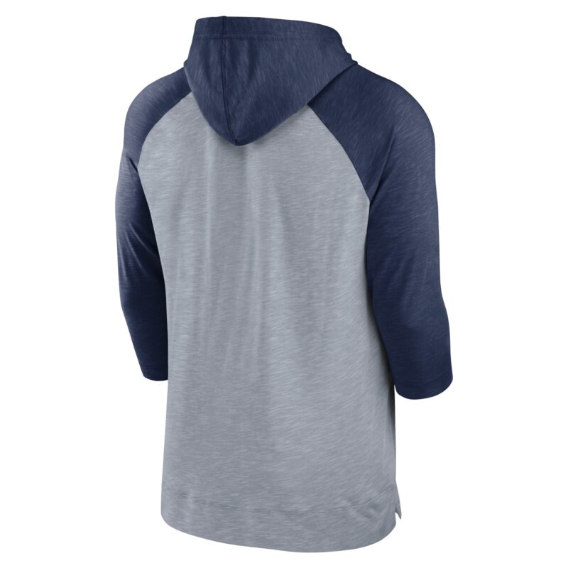 Washington Nationals Baseball Raglan 3/4-Sleeve Pullover Hoodie - Heather Gray/Heather Navy - Image 3