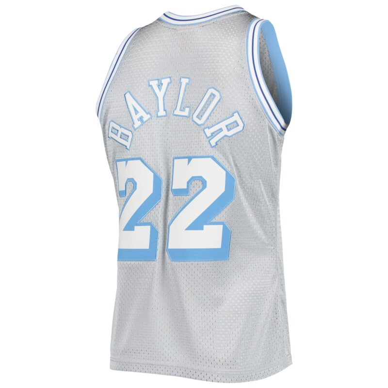 Elgin Baylor Los Angeles Lakers Mitchell & Ness 75th Anniversary 1960/61 Hardwood Classics Swingman Jersey - Silver - Image 3