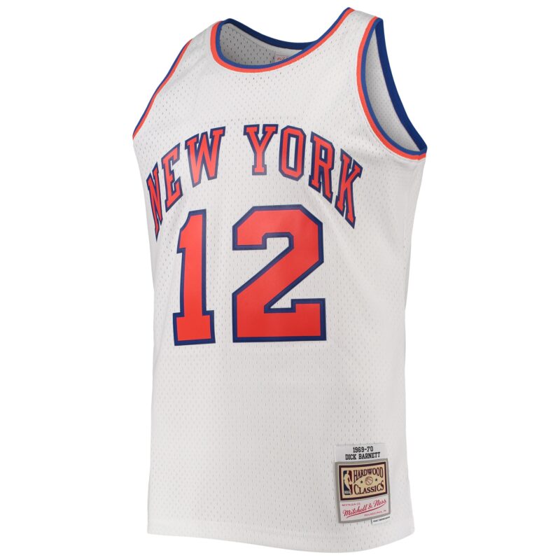 Dick Barnett New York Knicks Mitchell & Ness 1969/70 Hardwood Classics Swingman Jersey - White - Image 2