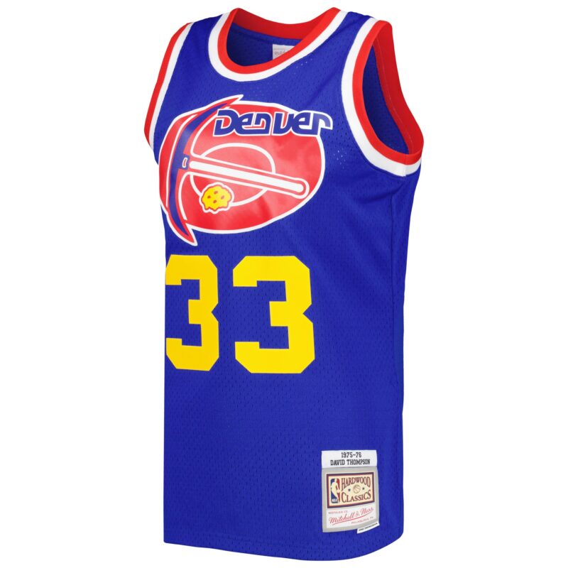David Thompson Denver Nuggets Mitchell & Ness Hardwood Classics 1975/76 Swingman Jersey - Royal - Image 2