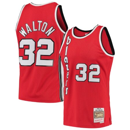 Bill Walton Portland Trail Blazers Mitchell & Ness 1976/77 Hardwood Classics Swingman Jersey - Red
