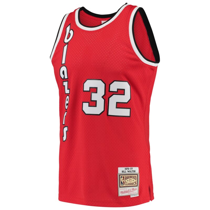 Bill Walton Portland Trail Blazers Mitchell & Ness 1976/77 Hardwood Classics Swingman Jersey - Red - Image 2