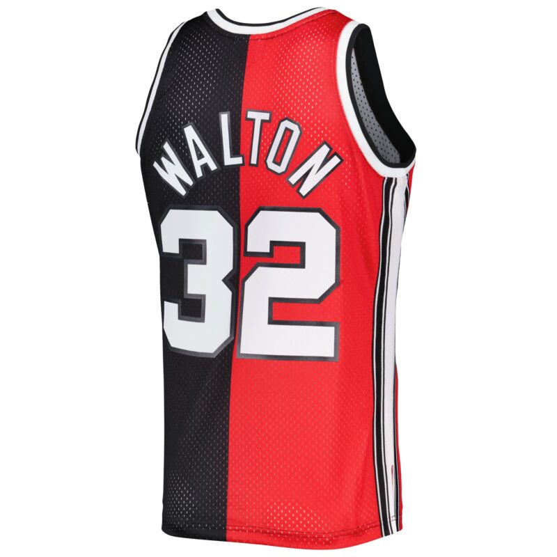 Bill Walton Portland Trail Blazers Mitchell & Ness Hardwood Classics 1976/77 Split Swingman Jersey - Red/Black - Image 3