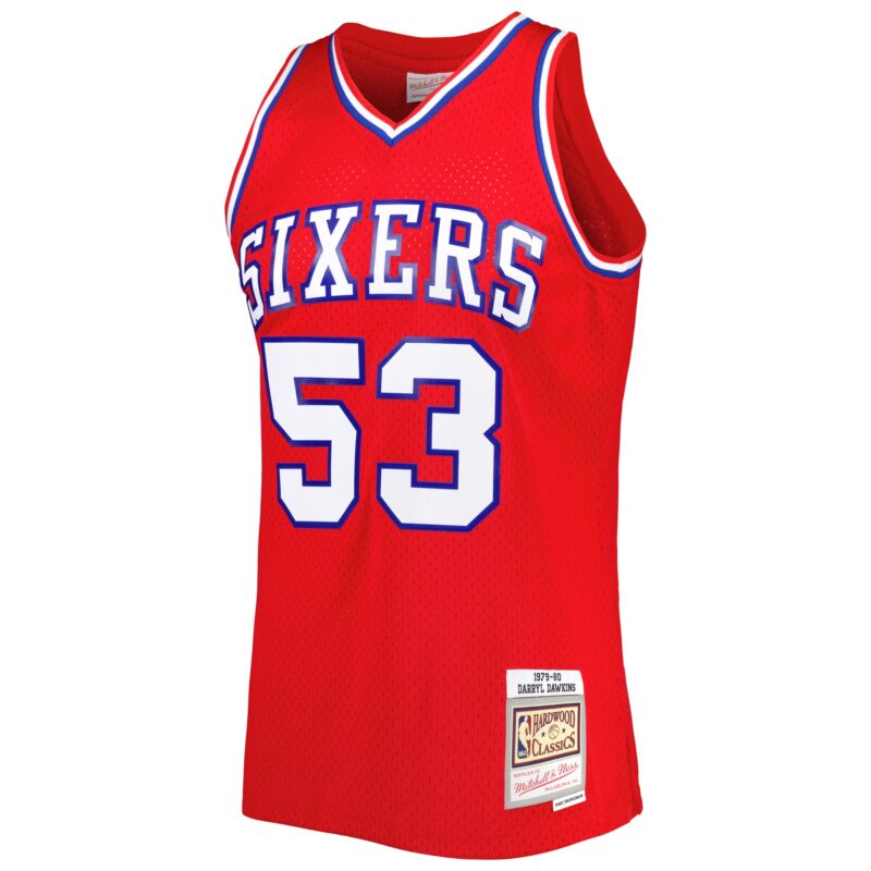 Darryl Dawkins Philadelphia 76ers Mitchell & Ness Hardwood Classics 1979/80 Swingman Jersey - Red - Image 2