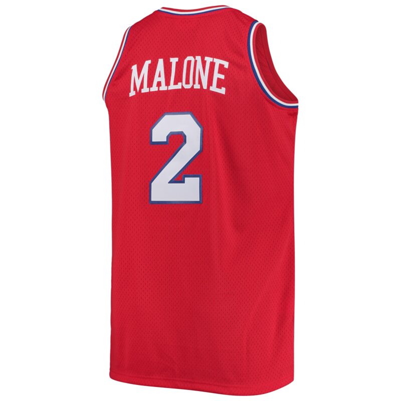 Moses Malone Philadelphia 76ers Mitchell & Ness 1982/83 Big & Tall Hardwood Classics Swingman Jersey - Red - Image 3