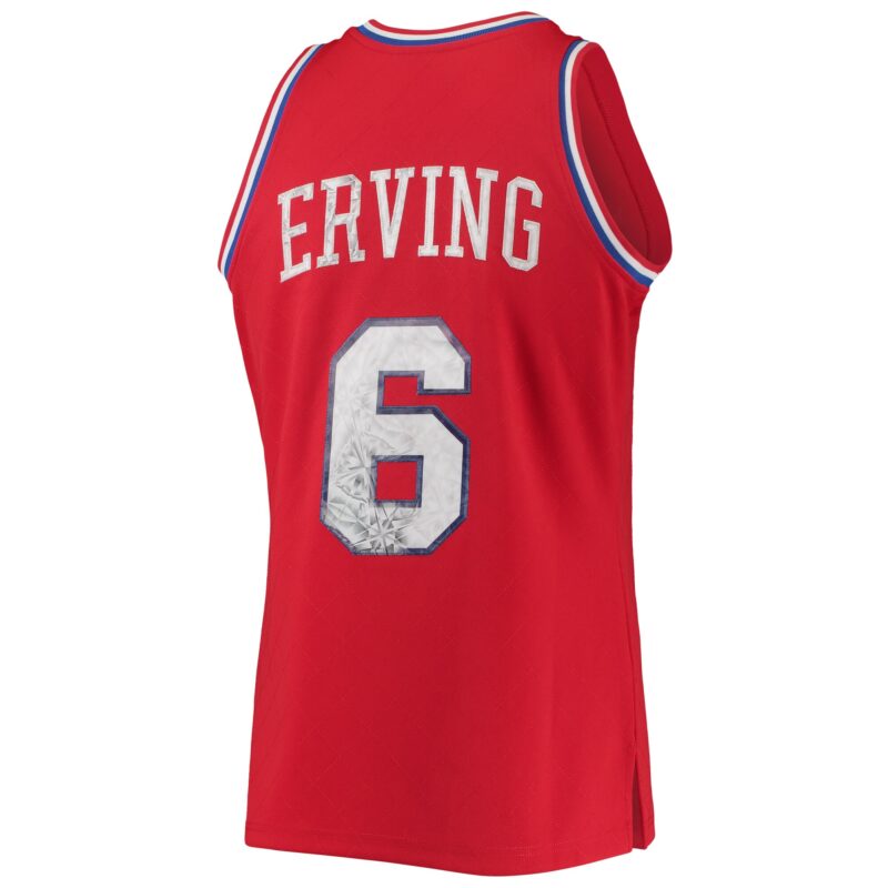Julius Erving Philadelphia 76ers Mitchell & Ness 1982/83 Hardwood Classics Basketball 75th Anniversary Diamond Swingman Jersey - Red - Image 3