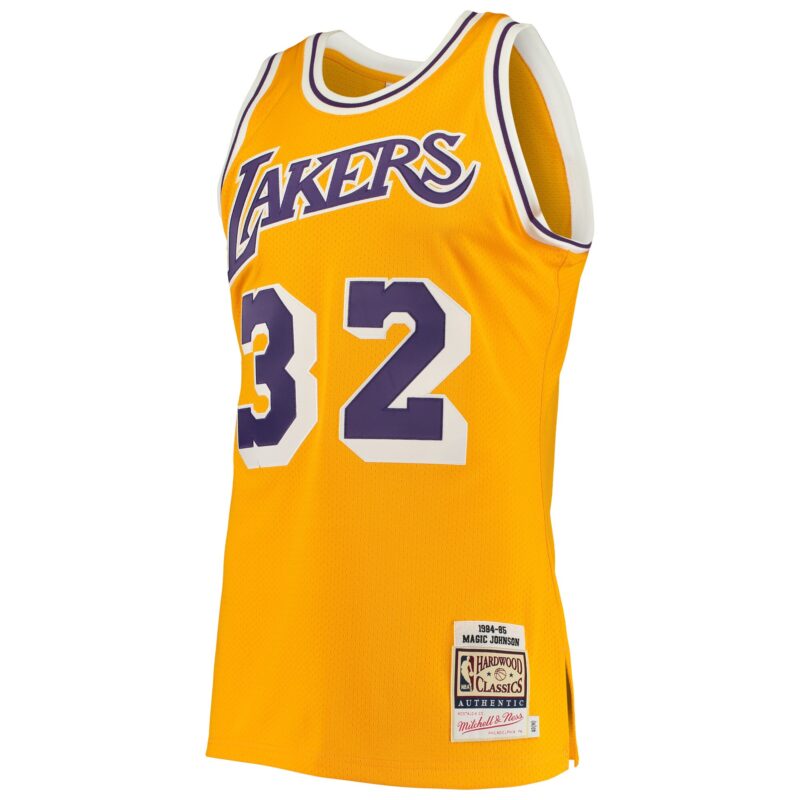 Magic Johnson Los Angeles Lakers Mitchell & Ness 1984/85 Hardwood Classics Jersey - Gold - Image 2