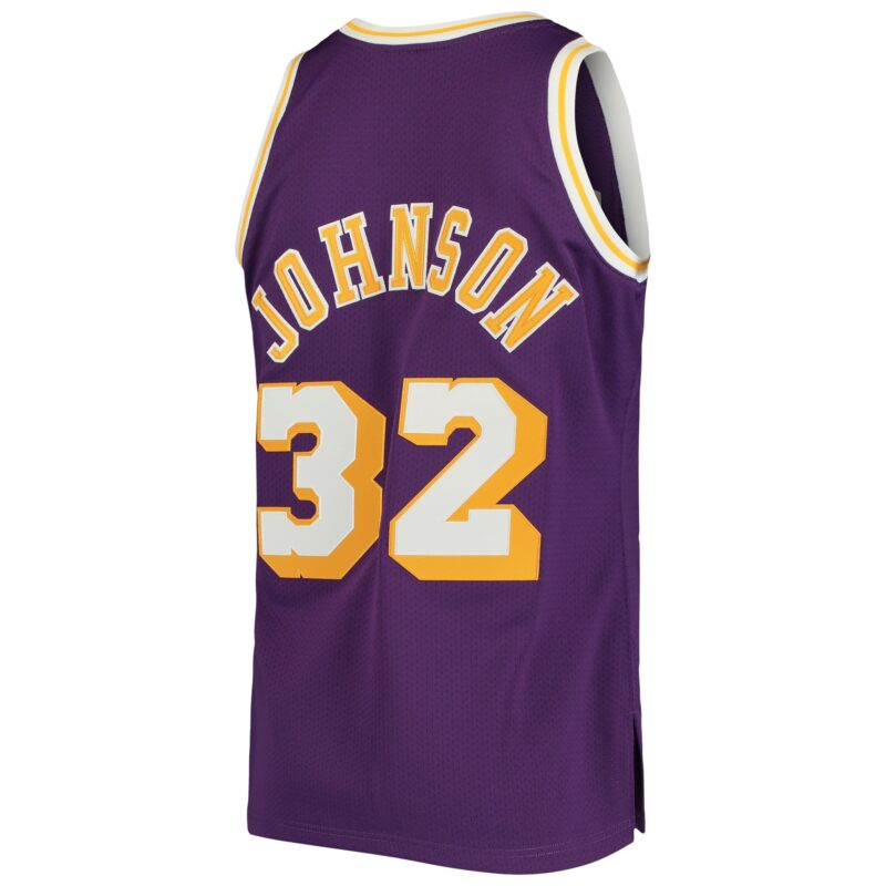 Magic Johnson Los Angeles Lakers Mitchell & Ness 1984/85 Hardwood Classics Jersey - Purple - Image 3