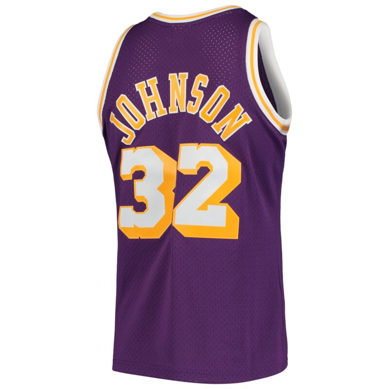 Magic Johnson Los Angeles Lakers Mitchell & Ness 1984/85 Hardwood Classics Swingman Jersey - Purple - Image 3