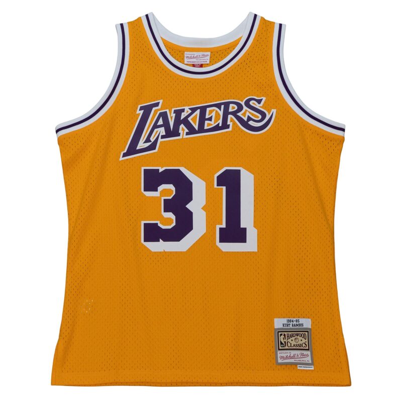 Kurt Rambis Los Angeles Lakers Mitchell & Ness 1984/85 Swingman Jersey - Gold - Image 2