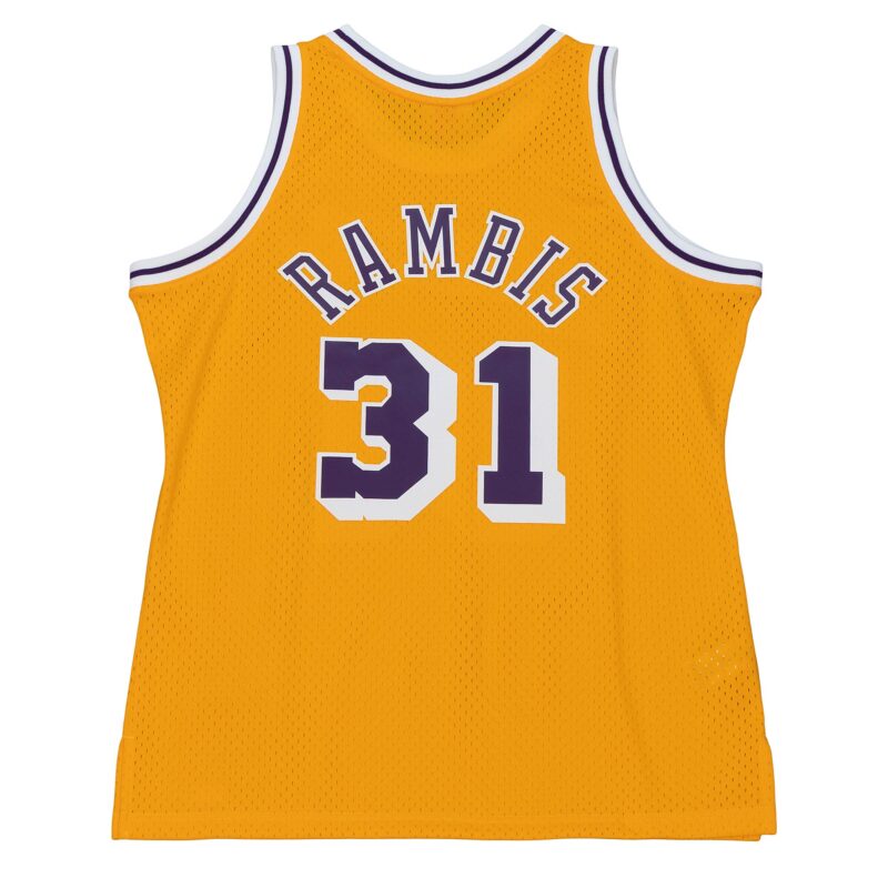 Kurt Rambis Los Angeles Lakers Mitchell & Ness 1984/85 Swingman Jersey - Gold - Image 3