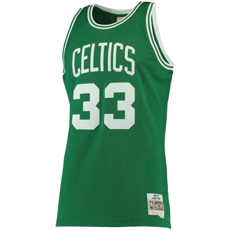 Larry Bird Boston Celtics Mitchell & Ness 1985/86 Big & Tall Hardwood Classics Swingman Jersey - Kelly Green - Image 2