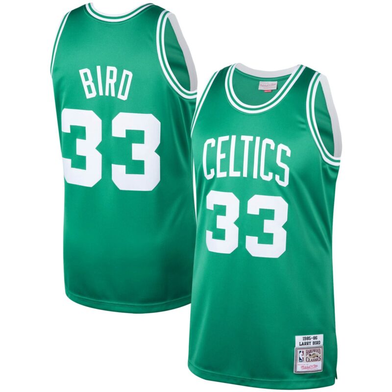 Larry Bird Boston Celtics Mitchell & Ness 1985/86 Hardwood Classics Jersey - Kelly Green