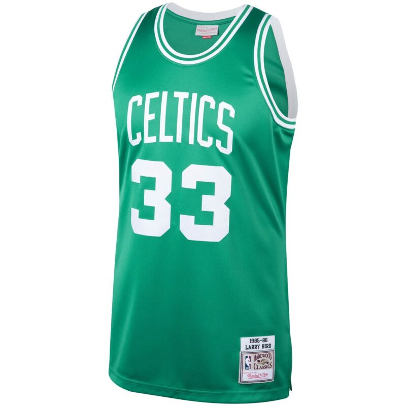 Larry Bird Boston Celtics Mitchell & Ness 1985/86 Hardwood Classics Jersey - Kelly Green - Image 2