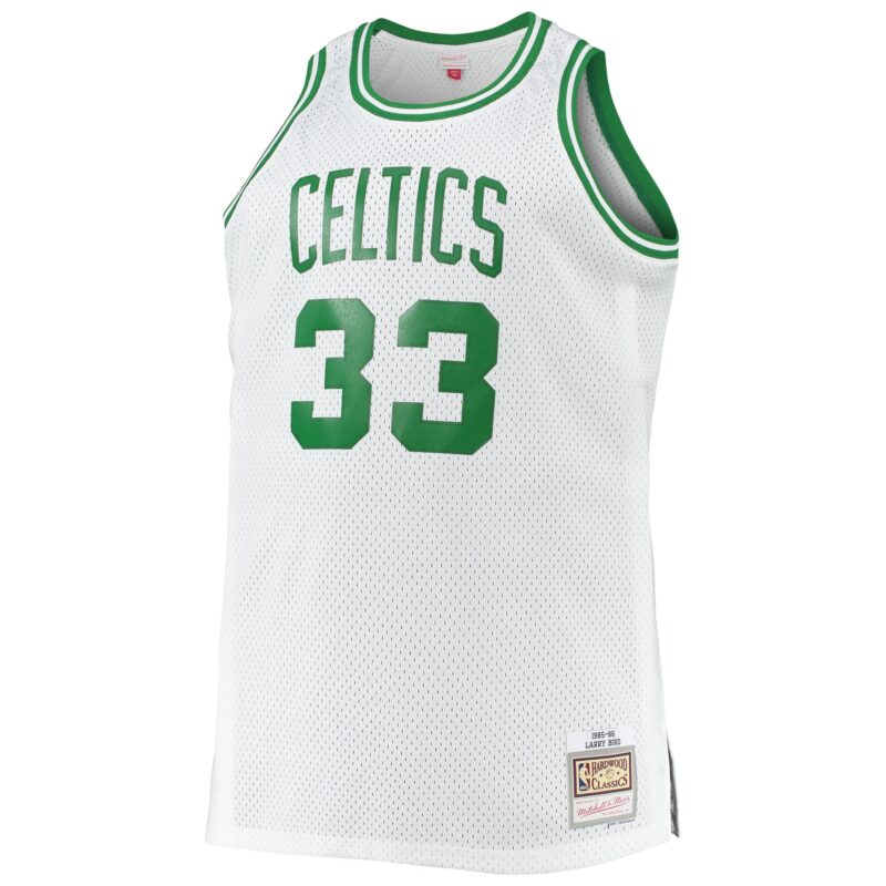 Larry Bird Boston Celtics Mitchell & Ness Big & Tall 1985/86 Hardwood Classics Swingman Jersey - White - Image 2