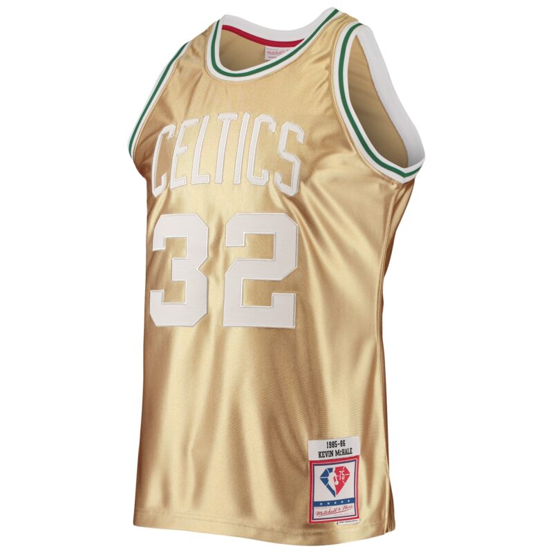 Kevin McHale Boston Celtics Mitchell & Ness 75th Anniversary 1985/86 Hardwood Classics Swingman Jersey - Gold - Image 2
