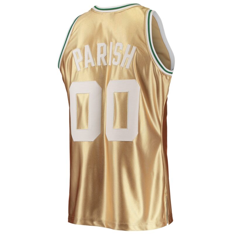 Robert Parish Boston Celtics Mitchell & Ness 75th Anniversary 1985/86 Hardwood Classics Swingman Jersey - Gold - Image 3