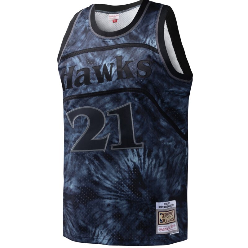 Dominique Wilkins Atlanta Hawks Mitchell & Ness Hardwood Classics 1986/87 Tie-Dye Swingman Jersey - Black - Image 2