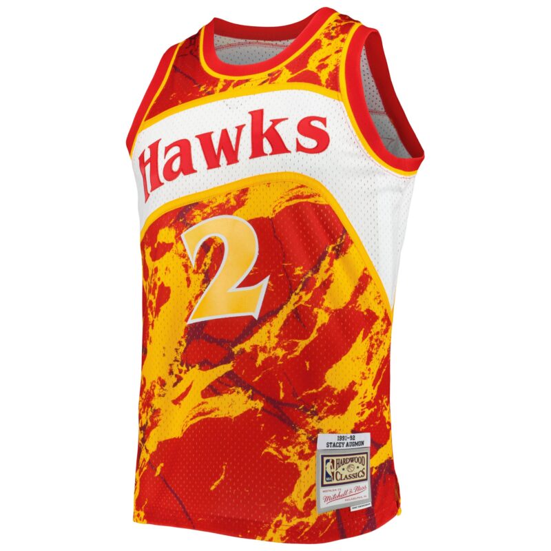 Stacey Augmon Atlanta Hawks Mitchell & Ness 1991/92 Hardwood Classics Marble Swingman Jersey - Red - Image 2