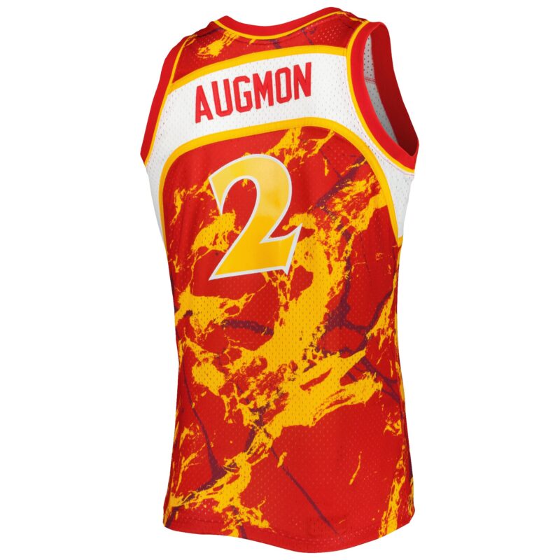 Stacey Augmon Atlanta Hawks Mitchell & Ness 1991/92 Hardwood Classics Marble Swingman Jersey - Red - Image 3
