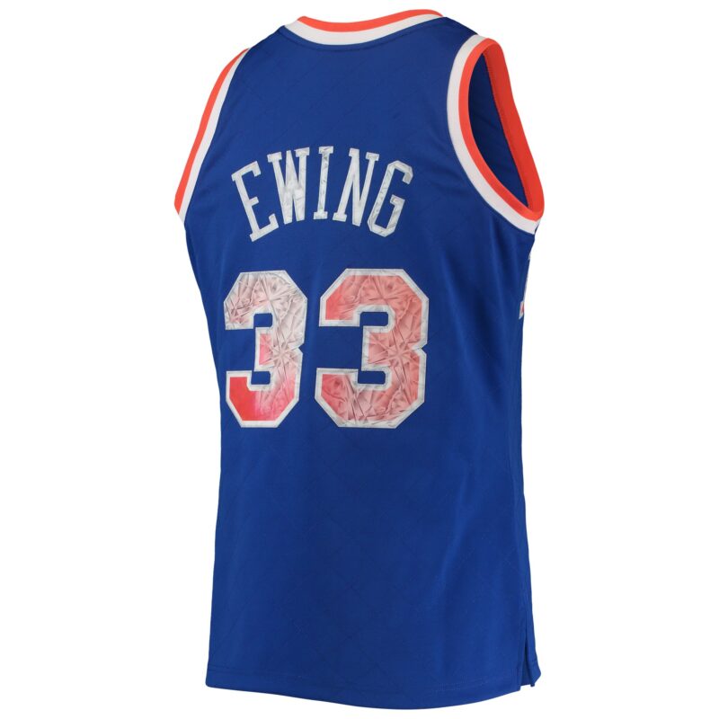 Patrick Ewing New York Knicks Mitchell & Ness 1991/92 Hardwood Classics Basketball 75th Anniversary Diamond Swingman Jersey - Blue - Image 3