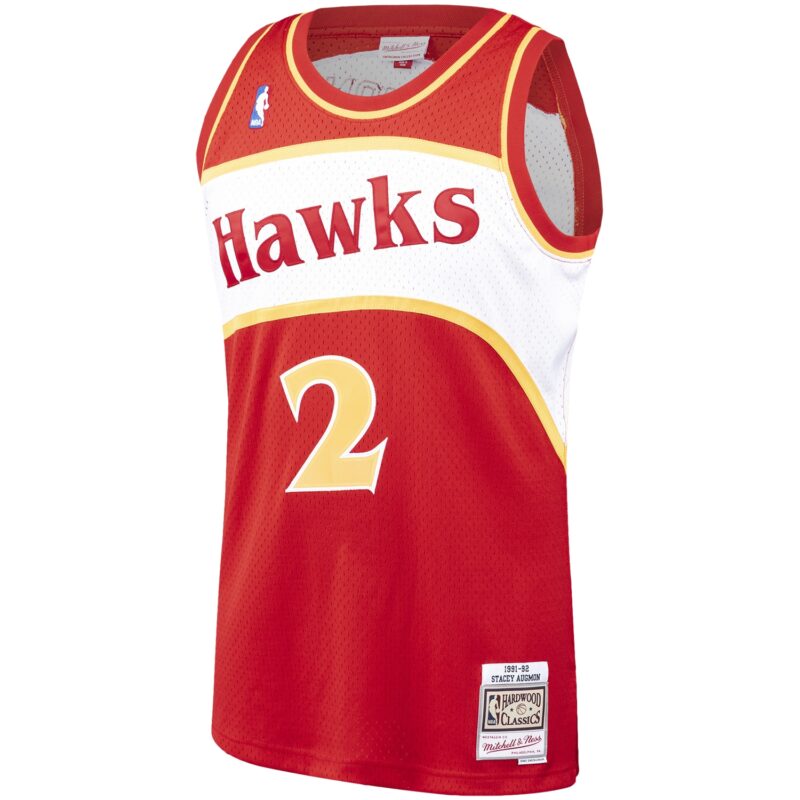 Stacey Augmon Atlanta Hawks Mitchell & Ness 1991/92 Hardwood Classics Swingman Jersey - Red - Image 2