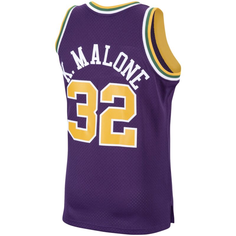 Karl Malone Utah Jazz Mitchell & Ness 1991/92 Hardwood Classics Swingman Jersey - Purple - Image 3
