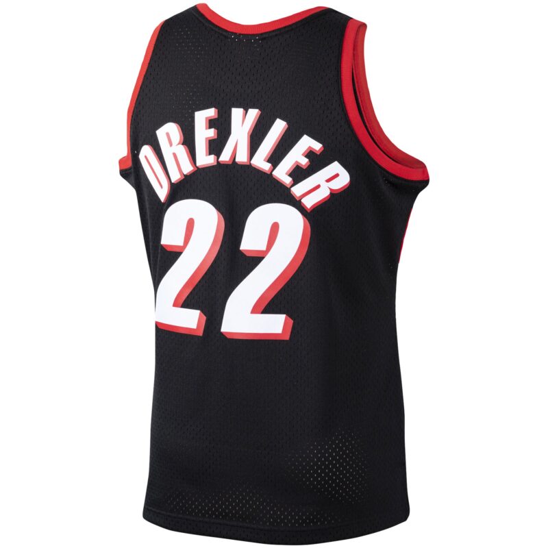 Clyde Drexler Portland Trail Blazers Mitchell & Ness 1991/92 Hardwood Classics Swingman Jersey - Black - Image 3