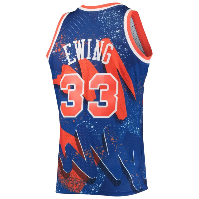 Patrick Ewing New York Knicks Mitchell & Ness Hardwood Classics 1991/92 Hyper Hoops Swingman Jersey - Blue - Image 3