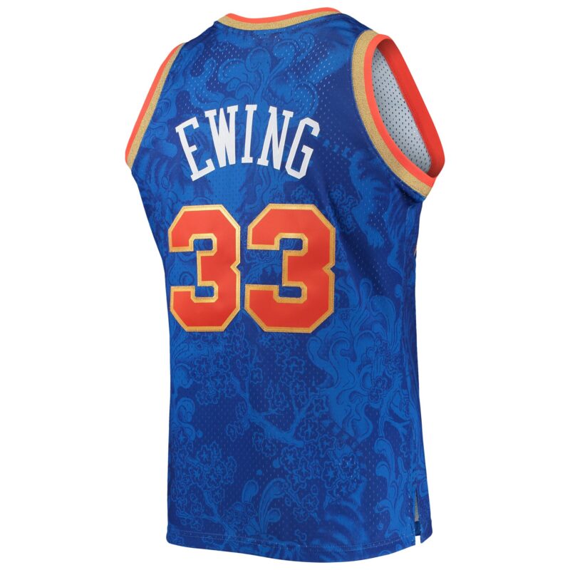 Patrick Ewing New York Knicks Mitchell & Ness Hardwood Classics 1991/92 Lunar New Year Swingman Jersey - Blue - Image 3