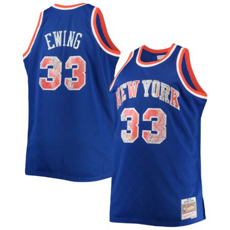 Patrick Ewing New York Knicks Mitchell & Ness Big & Tall 1991/92 Basketball 75th Anniversary Diamond Swingman Jersey - Blue