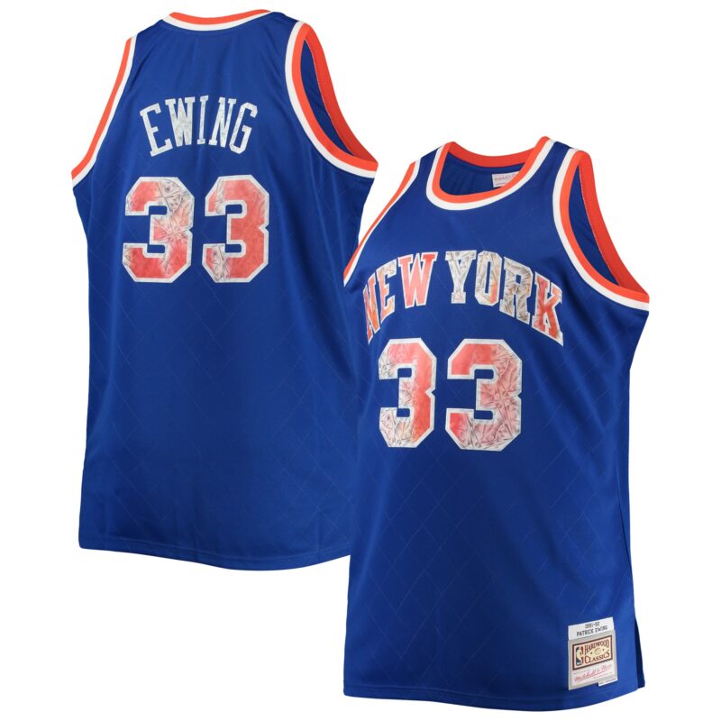 Patrick Ewing New York Knicks Mitchell & Ness Big & Tall 1991/92 Basketball 75th Anniversary Diamond Swingman Jersey - Blue