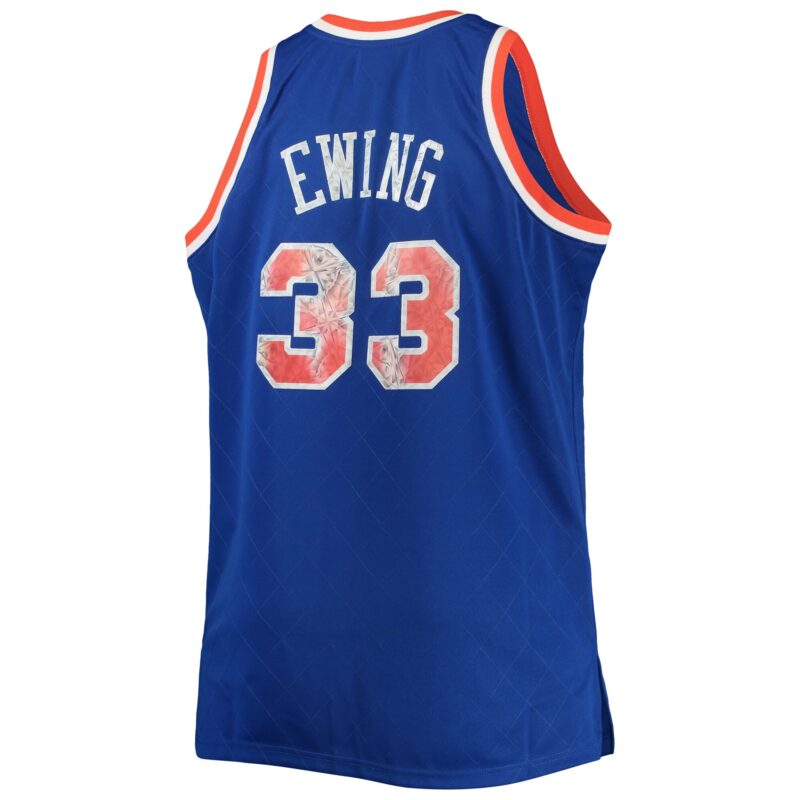 Patrick Ewing New York Knicks Mitchell & Ness Big & Tall 1991/92 Basketball 75th Anniversary Diamond Swingman Jersey - Blue - Image 3