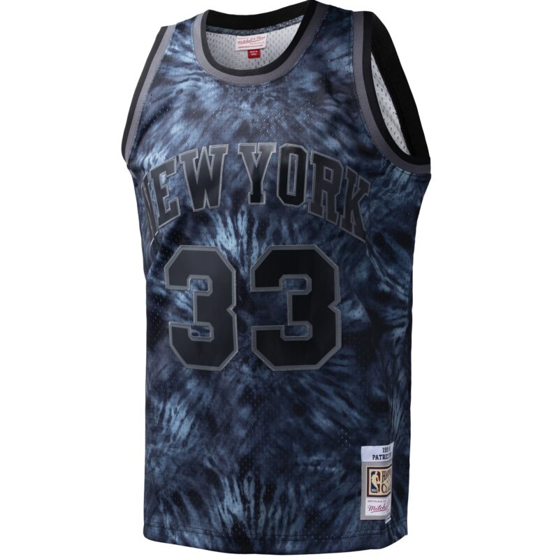 Patrick Ewing New York Knicks Mitchell & Ness Hardwood Classics 1991/92 Tie-Dye Swingman Jersey - Black - Image 2