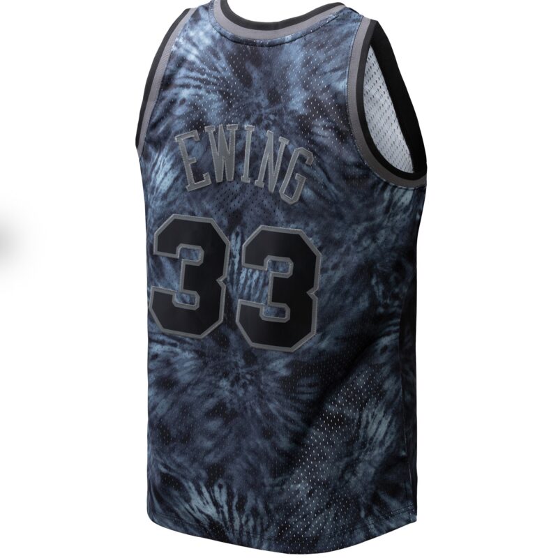 Patrick Ewing New York Knicks Mitchell & Ness Hardwood Classics 1991/92 Tie-Dye Swingman Jersey - Black - Image 3