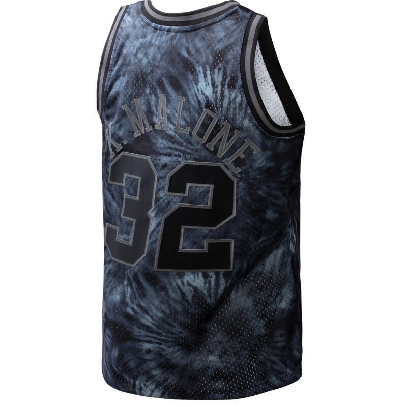 Karl Malone Utah Jazz Mitchell & Ness Hardwood Classics 1991/92 Tie-Dye Swingman Jersey - Black - Image 3