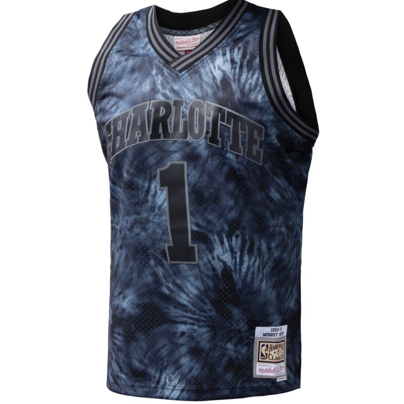 Muggsy Bogues Charlotte Hornets Mitchell & Ness Hardwood Classics 1992/93 Tie-Dye Swingman Jersey - Black - Image 2