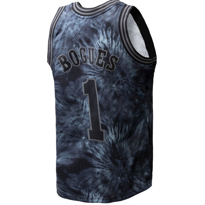 Muggsy Bogues Charlotte Hornets Mitchell & Ness Hardwood Classics 1992/93 Tie-Dye Swingman Jersey - Black - Image 3