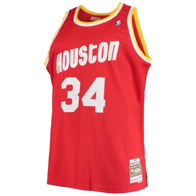 Hakeem Olajuwon Houston Rockets Mitchell & Ness 1993/94 Big & Tall Hardwood Classics Swingman Jersey - Red - Image 2