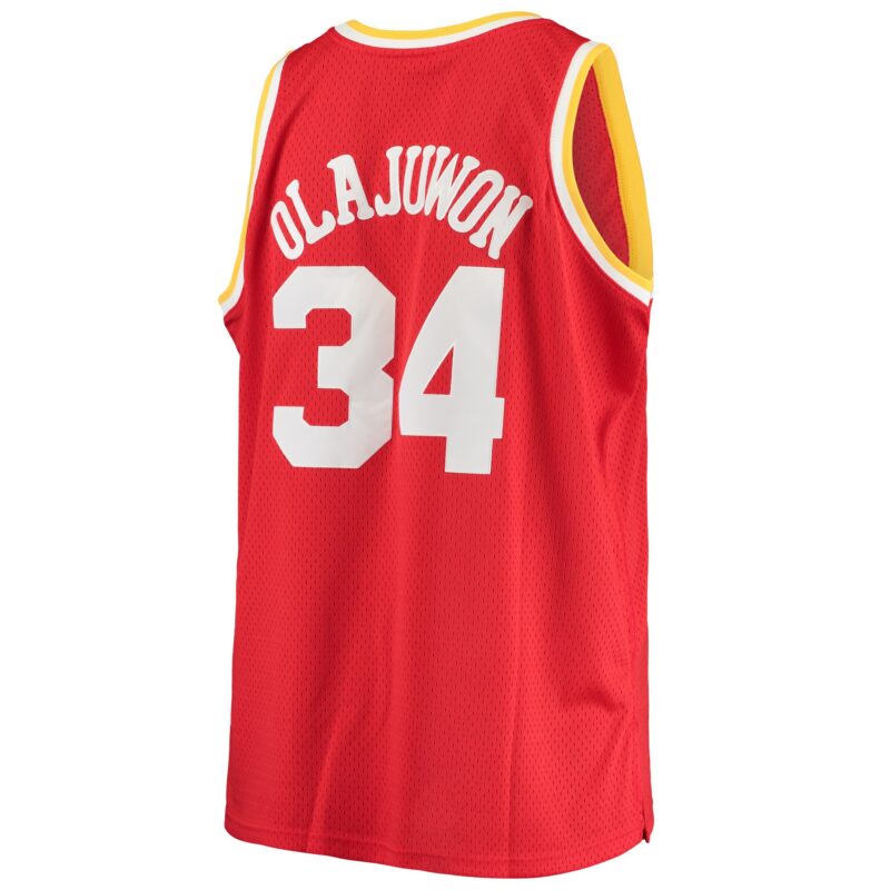 Hakeem Olajuwon Houston Rockets Mitchell & Ness 1993/94 Big & Tall Hardwood Classics Swingman Jersey - Red - Image 3