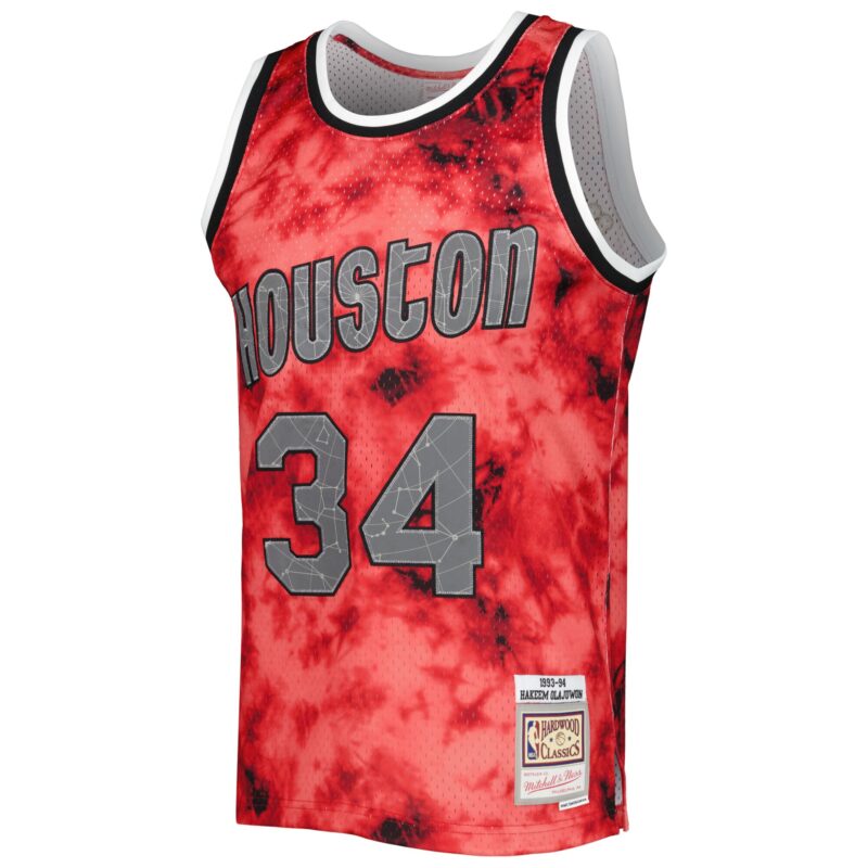 Hakeem Olajuwon Houston Rockets Mitchell & Ness 1993/94 Galaxy Swingman Jersey - Red - Image 2